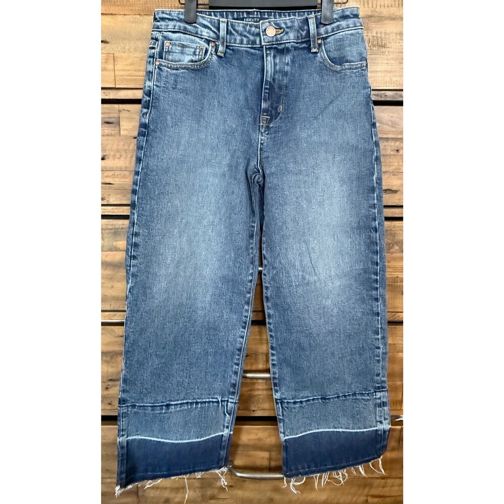 FIDELITY DENIM Malibu High-Rise Crop Wide-Leg Jeans Women's Sz 27 NWT